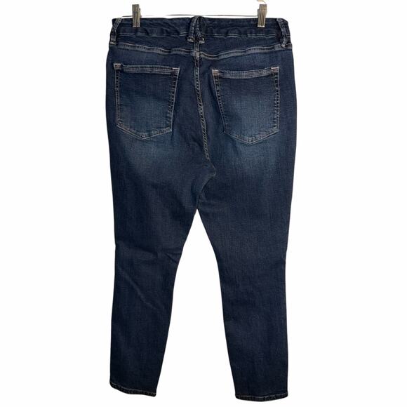 Good American Good Legs Crop Jeans Size 15 Medium Blue Stretch Denim GLC673T - Picture 3 of 7